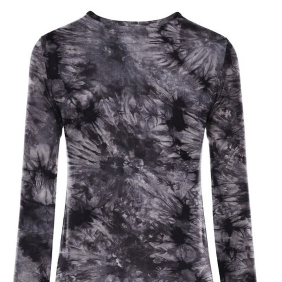 NEW SOFT TIE DYE CARDIGAN JACKET SWEATER BLACK TOP - Picture 2 of 5